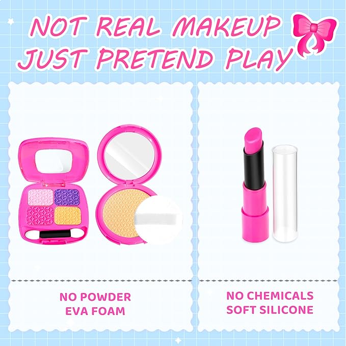 INNOCHEER Little Girls Purse, Toddler Purse Flower Girl Gift Girl Toys, Hot Pink Patent Leather Play Purse for Little Girls, Pretend Play Toy Kids Purse Gifts Toys for 3 4 5 6 7 8 Year Old Girls