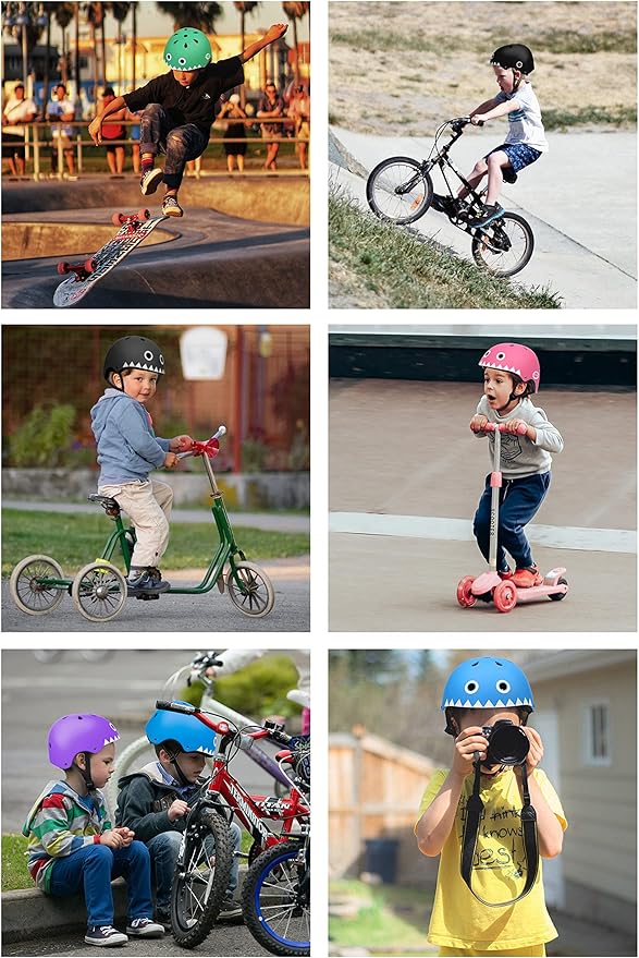 XJD Kids Bike Helmet,Multi-Sport Protective Gear Set for 3-5-8-14 Years Boys Girls with Knee and Elbow Pads Wrist Guards fit Roller Skates,Cycling,Skateboarding,Christmas Birthday Gifts for Kids