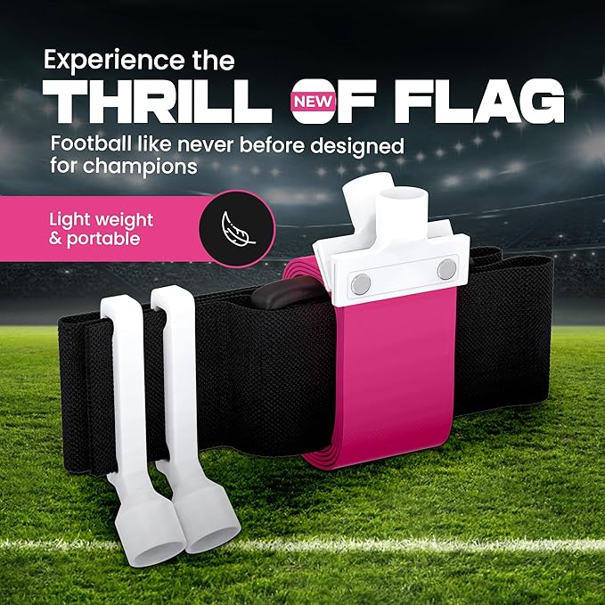 Gameday Flag Football Set – Kits for 2–14 Players w/Belts, Agility Cones & Carry Bag – Available in Multi Colors & Sizes