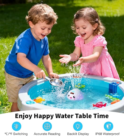 Baby Bath Toy Sprinkler with Thermometer, Temp Alarm & Backlit Display, BPA-Free | CPC Certified for Safety, Light Up Whale Bath Toy for Kids Ages 1-3, Bathtub Water Toys for Toddler, Newborn