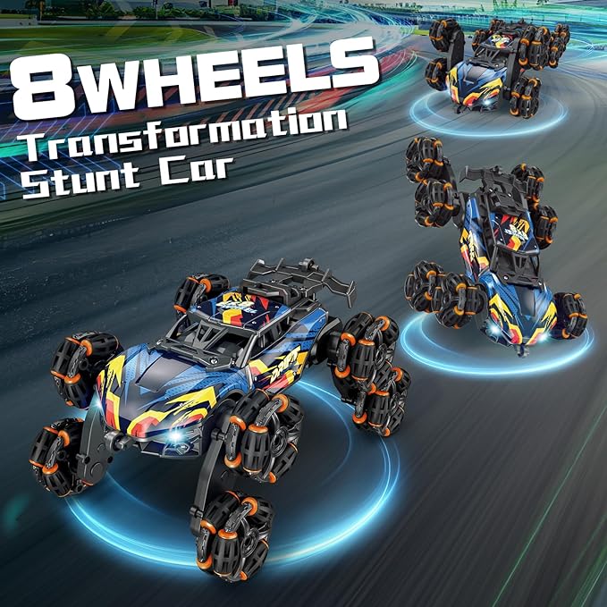 8WD Gesture Sensing RC Stunt Car Toys for Boys Age 8-12, 2.4GHz Hand Controlled Remote Control Car with Light & Music & Spray, Cool Christmas Birthday Present Gifts for Kids 6 7 8 9 10 11 12 Years Old