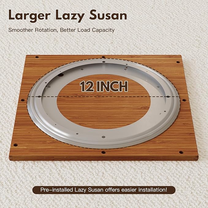 YOWOS Rotating Bookshelf Tower, 360° Spinning Bookcase Bamboo Floor Standing Storage Rack, Narrow Book Shelf Organizer for Kids & Adults, Small Space Bookshelf (Walnut, 2 Tier)