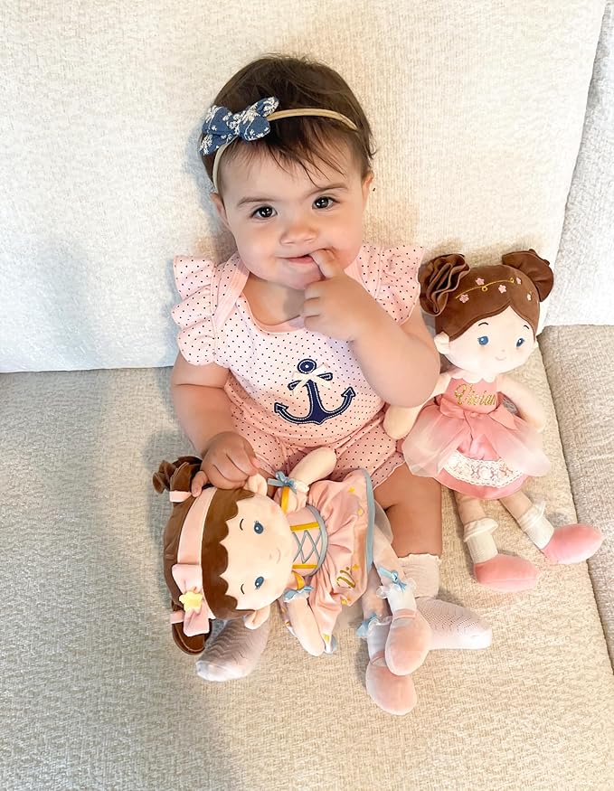 LeyaDoll Soft Baby Doll Toys (16''), My First Baby Rag Doll for 1 Year-Old Girl Birthday Gift, Christmas Plush Toys Gift for Toddler Kids Infants-Princess Twinkle