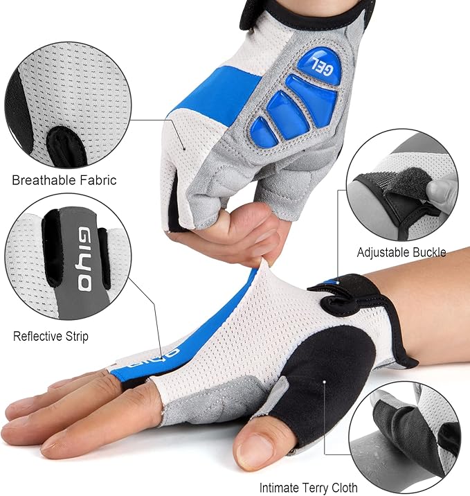 Cycling Gloves for Men Women - Road/Mountain Bike Gloves Anti Slip Shock Absorbing Padded -Bicycle Biking Gloves for Fitness Cycling Training Outdoor Sports