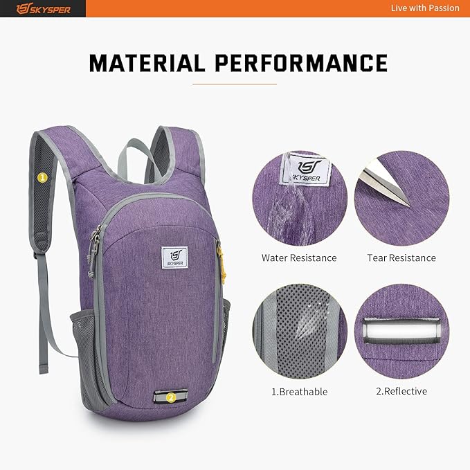 SKYSPER Small Daypack 10L Hiking Backpack Packable Lightweight Travel Day Pack for Women Men