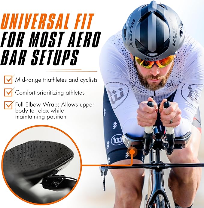 TRIRIG - Signature Closed Back Arm Cups - Triathlon Bike Accessory - Aero Bar Pad Comfort with Textured Grips - Durable Scoop Design for Cycling Upgrade, Lightweight Bike Accessory with Adjustable Fit
