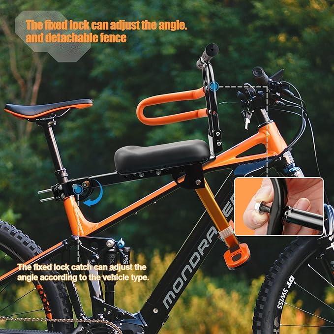 Child Bike Seat - Front Mount, Kids Bike Seat for Adult Bike,Retractable Baby Bike Seat Front Mounted, Toddler Bike Seat for Children 2~6 Years