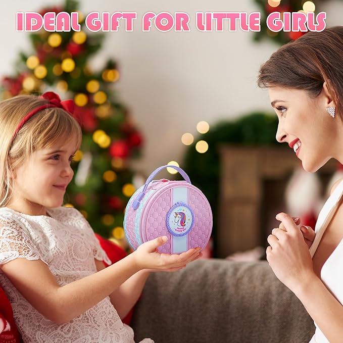 Kids Washable Makeup Girls Toys - Real Makeup Kit for Little Girls, Kid Make up Set for Toddlers Children Princess Dress Up Birthday Gifts Toy for 3 4 5 6 7 8 9 10 11 12 Year Old Girl (Pastel Violet)