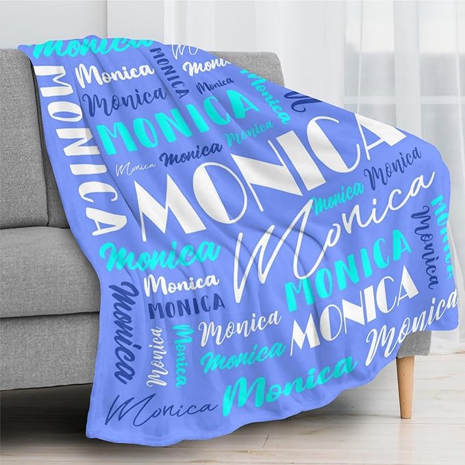 Name Blanket Personalized Blanket for Adult Kids Flannel Customize Throw Blanket Custom (Color 26, 50 x 60 Inches)
