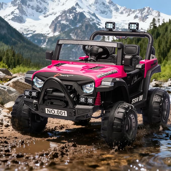 12V Ride On Car for Kids, Ride On Toy w/Parent Remote, Spring Suspension, Bluetooth, Music & Horn, LED Light, 4.1MPH Max Speed, 3 Speeds, Electric Car for Kids Toddlers Age 3-8, Rose Pink