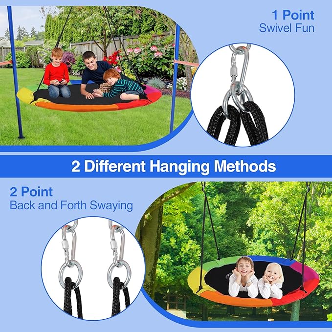 RedSwing 43" Flying Saucer Tree Swing for Kids Outdoor, Multi-Color