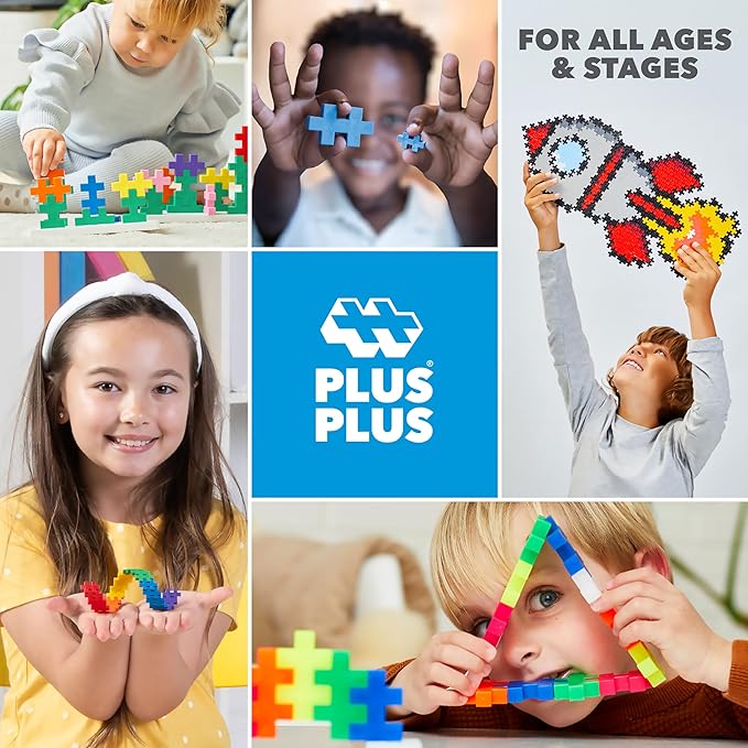 Plus Plus Puzzle By Number Activity Pad, Kids Travel Activities, Interlocking Mini Building Blocks, 3D Puzzle Stem Toy for Kids - Fairytale