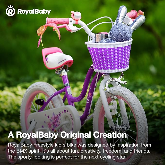 RoyalBaby Girls Bike Classic & EZ Kids Bike, Balance and Pedal Bicycle, 12 14 16 18 20 Inch Toddlers to Big Kids 3-10 Years