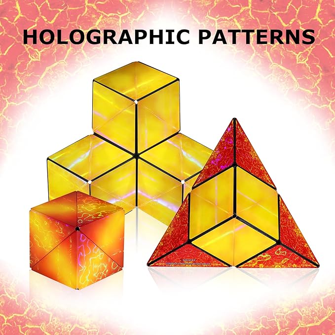 Shashibo Holographic Shape Shifting Box - STEM Magnetic Fidget Cube That Transforms Into Over 70 Shapes, Download Fun in Motion Toys Mobile App (Solar)