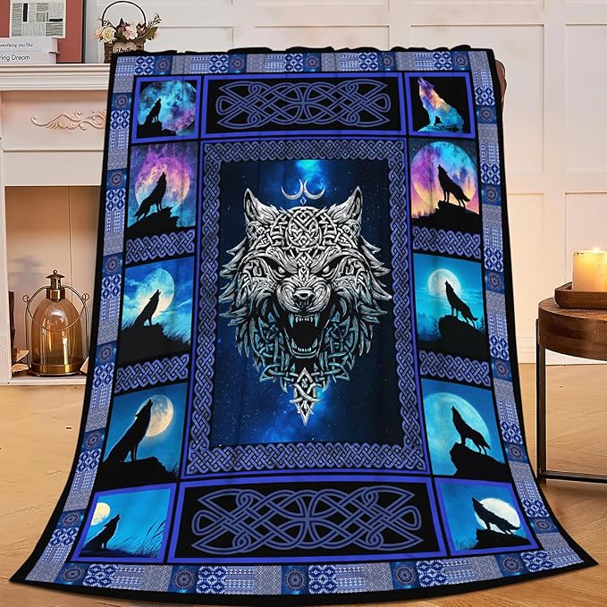 Wolf Throw Blanket Wolf Stuff Gifts for Kids Girls Boys Adults Women Men Soft Cozy Warm Plush Fluffy Fuzzy Fleece Blanket Decor 40''X50''