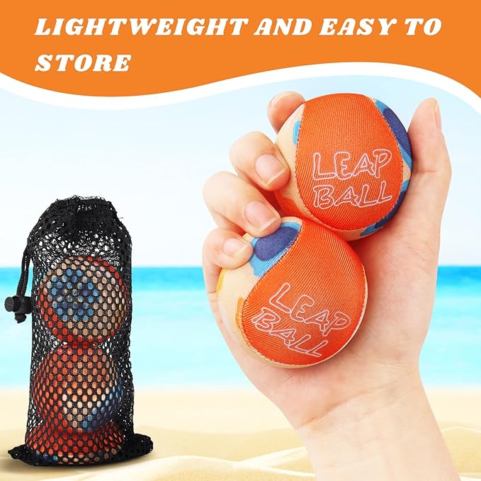 Ryaco Leap Ball Water Skipping Pool Balls - 3 Pack Bouncing Beach for All Ages - Extreme Bathing Fun with Your Friends & Family at The Beach, Pool, River or Lake
