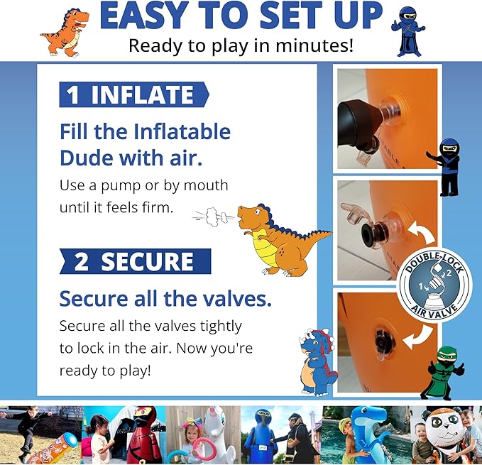 INFLATABLE DUDES Ninja Toy 40 Inches -Kids Punching Bag | Already Filled with Sand| Bop Bag | Inflatable Bopper | Boxing | Ninja Birthday Party | Punching Bag for Kids- (Little Dudes Nobi)