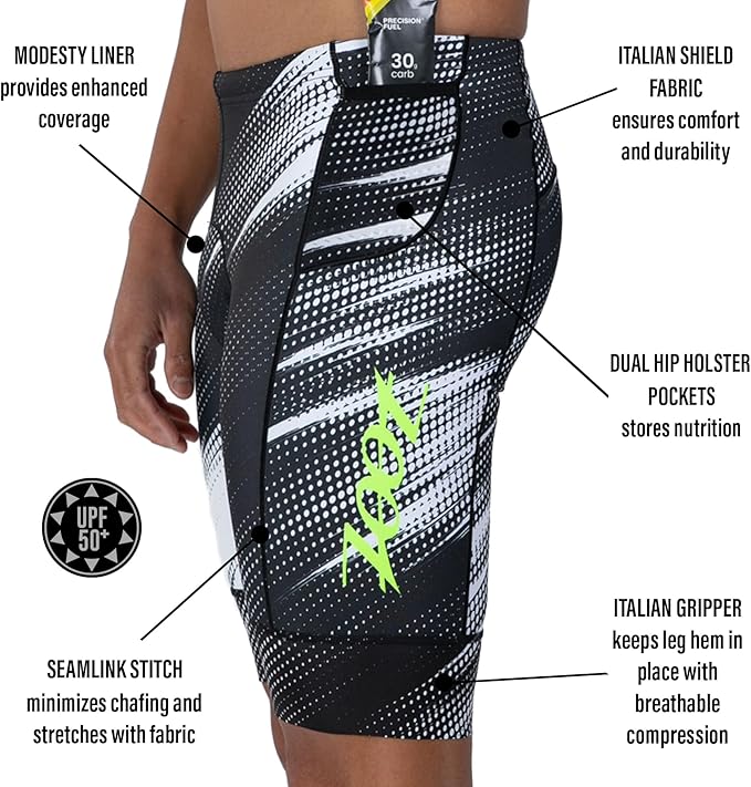 Zoot Men’s LTD 9-Inch Triathlon Shorts, Endurance Cycle Padded Shorts, for Swim, Bike, Run with Quick Drying UPF 50 + Fabric