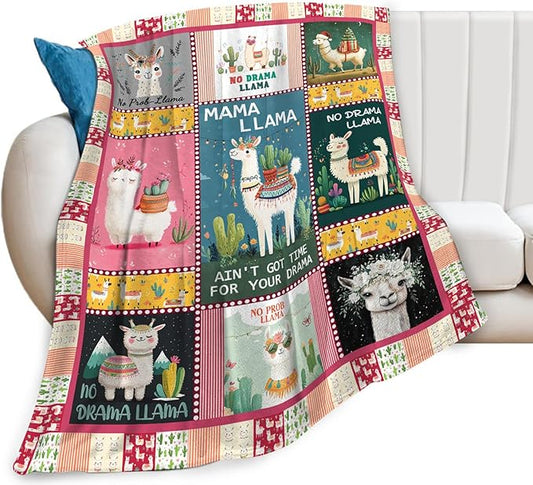Llama Blanket, Alpaca Throw Blanket,Llama Tropical Gifts Blankets Stuff Fleece Flannel Plush for Girls Women Men Boys Lovers Adults Soft Bedding Gift for Sofa Bed Office Home Decor 50"x40"