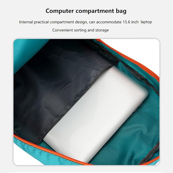 25L Foldable Hiking Backpack Lightweight Packable Basic-Daypack Collapsible Bag Water-Resistant Travel Men Women Camping Cycling Outdoor (Lake Blue)