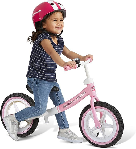 Radio Flyer Air Ride Balance Bike, Toddler Bike, Pink and White Bike for Ages 1.5-5 (Amazon Exclusive)