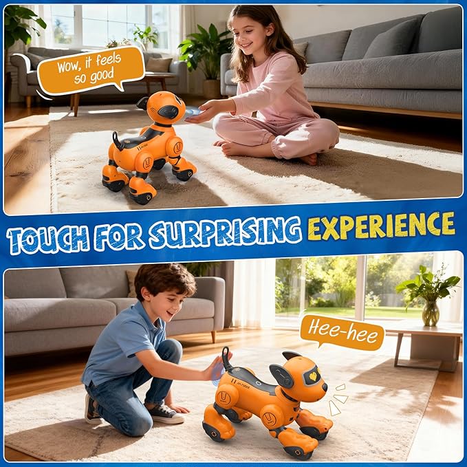 anysun Robot Dog for Kids, Remote Control Dog with Voice and Touch Interaction, Followable Programmable Dog Robot, Singing, Dancing, Talking, Smart Stunt Robot Dog Toy Gift for Boys Girls
