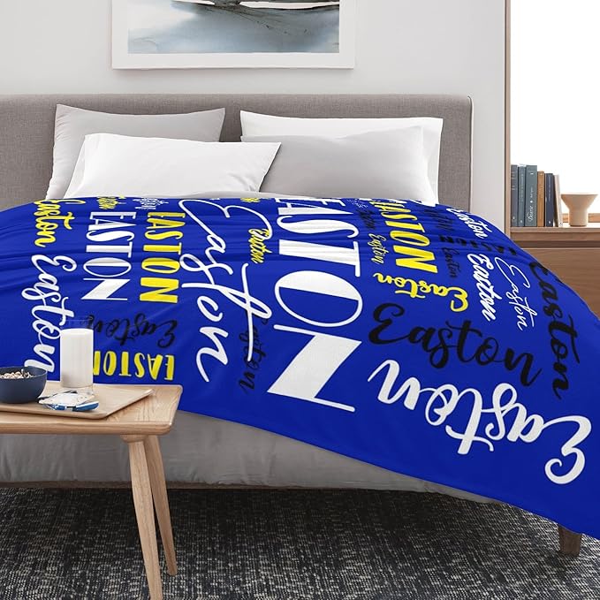 Name Blanket Personalized Blanket for Adult Kids Flannel Customize Throw Blanket Custom (Color 21, 30 x 40 Inches)