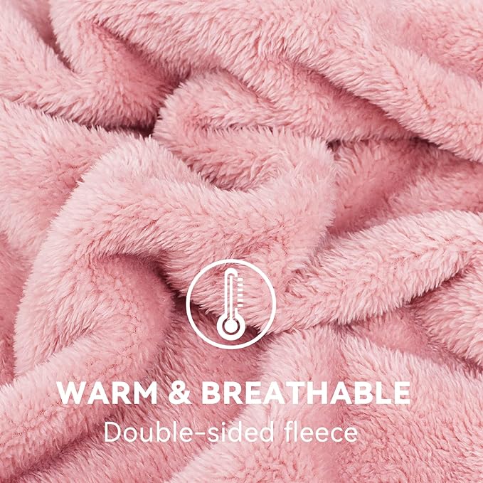 obinsm Warm Blanket Pink Soft Fleece Blankets Throw Blankets for Bed