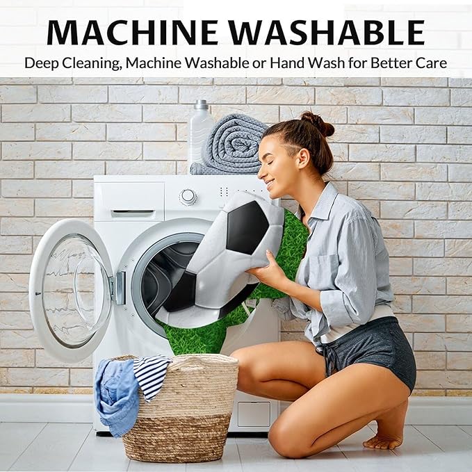 Soccer Throw Blanket - Soft, Fuzzy & Warm - 40x50 Inches Crib Size Blanket for Couch, Office - Green Cute Throw Gift for Girls, Boys