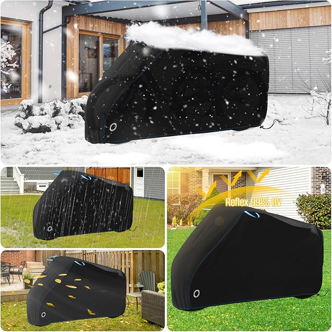 SIRUITON Adult Electric Tricycle Cover for Transport, 3 Wheel Bicycle Covers Heavy Duty 420D Oxford Strong UV Protection & Windproof, Waterproof Trike Bike Covers