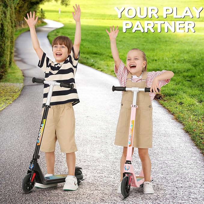 Caroma Electric Scooter for Kids Ages 6-14, 150W/180W Motor,10 MPH Max Speed & 7 Miles,Adjustable Height & Speed,Colorful Lights,LED Display,Foldable Kids Electric Scooter 132 Lbs Max Load