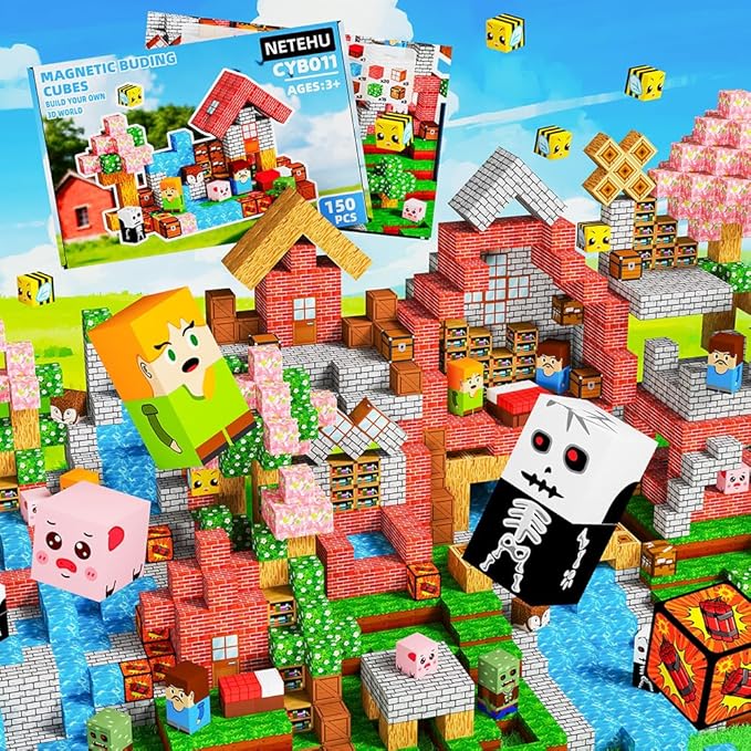 150PCS Magnetic Blocks, Stacking Magnets for Kids, Toy for Learning Toys, STEM Travel Magnet Building Toys for Toddlers