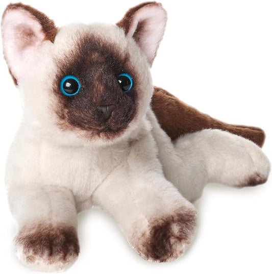 Bearington Lil' Cleo Siamese Cat Plush Toy Stuffed Animals with Ultra Soft Long Fur - Birthday, Anniversary, Valentines Day Gift for Animal Lovers, Cat Owners