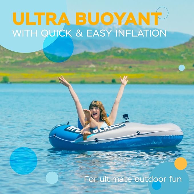 2025 New & Upgraded Sunlite Sports Heavy Duty River Tube Inflatable, Premium Water Float to Lounge Above Lake and River, Outdoor Water Raft Sport Fun, Recreational Use