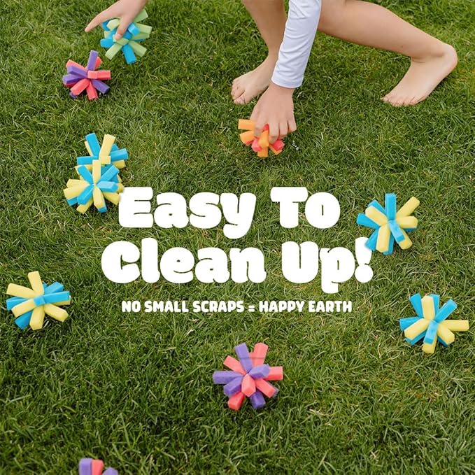 Chuckle & Roar - Reusable Sponge Balls - Eco-Friendly Water Balloon Alternative - Less Mess Family Outdoor Fun - Perfect for Preschool and Up! - Multicolor 40 Pack with Storage Bag