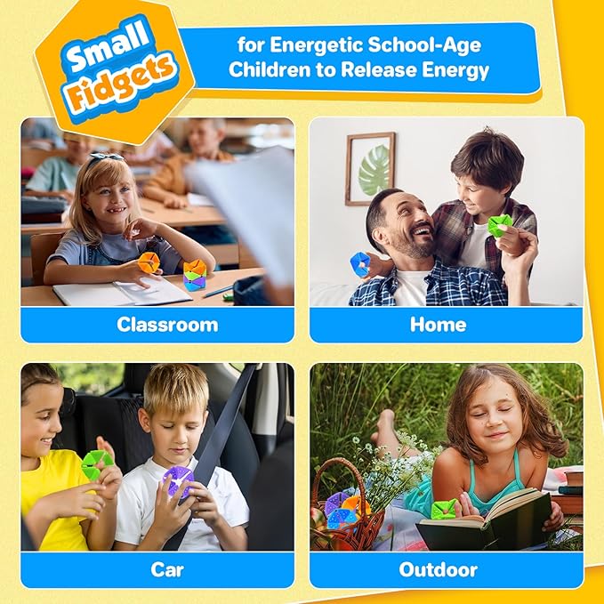 KLT Fidget Sensory Toys for Kids: Quiet Silicone Sensory Flip Cube with Textures - Calming Toys for Autism Kids Anxiety Relief - ADHD Fidget Toys for Classroom Focus