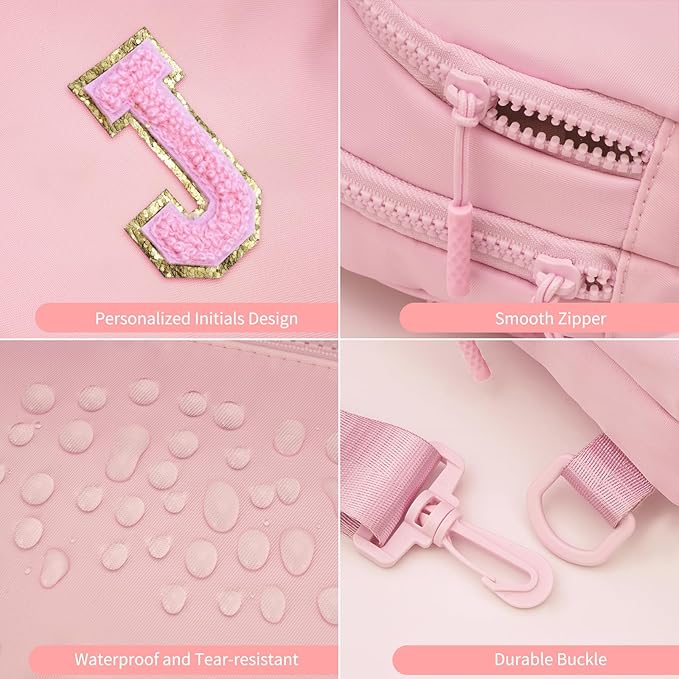 Birthday Gift for 5 6 7 8 9 10 11 12 13 14 15 16 Year Old Girls Fanny Pack Crossbody Bags for Women,Cute Trendy Stuff - Peach,J