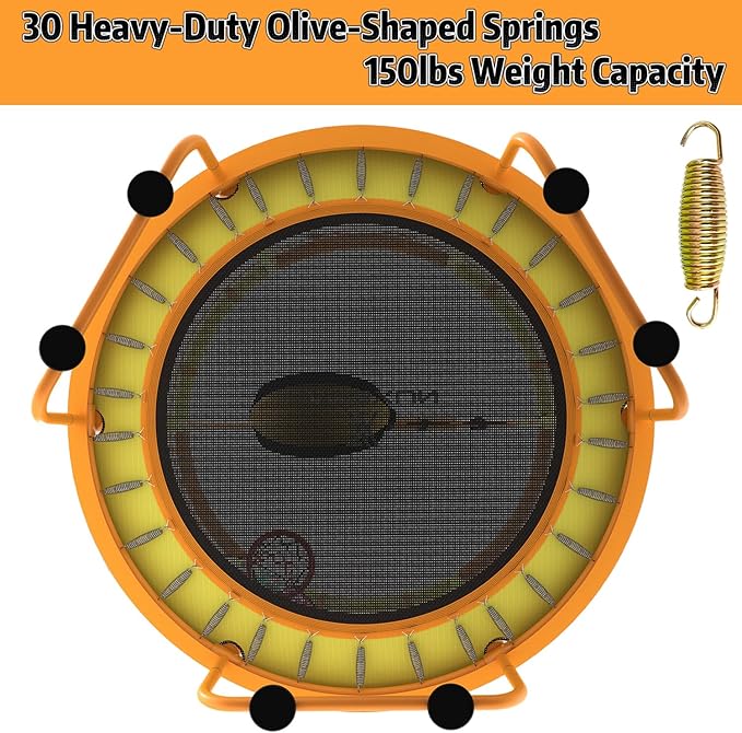 LANGXUN 60" Trampoline for Kids, 5ft Toddler Mini 6-in-1 Trampoline Indoor Outdoor with Swing, Basketball Hoop, Dart Board, Rings, Christmas Toys Birthday Gifts for Girls Boys