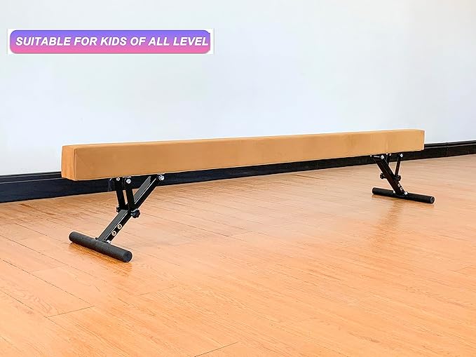 Adjustable Balance Beam 8 ft Gymnastic Beam Adjustable Height for Kids and Teenage of All Gymnastic Levels, Gymnastic Training Beam Gymnastic Equipment for Athlete Home and Gym Club Use