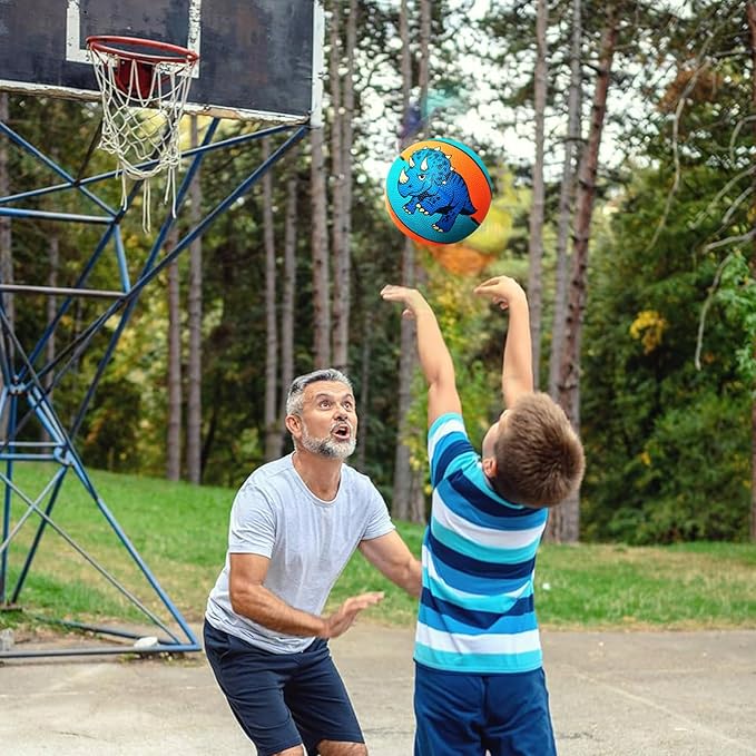 Kids Basketball Size 3, Size 3 Basketball for Kids Toddlers Boys Girls, Indoor Outdoor Sports Ball Gift Toy (Pump NOT Included) - Blue/Orange