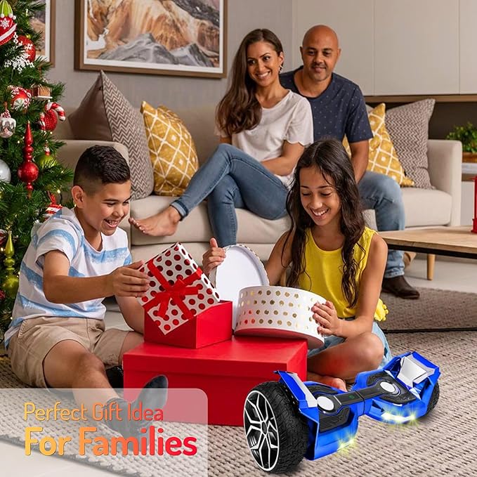 8.5” All Terrain Hover Board, Off Road Self Balancing Scooter with Bluetooth and LED Lights, UL2272 Safety Certified (Blue)