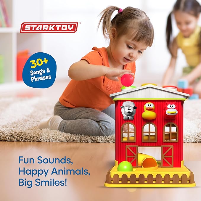 Electronic Pound A Ball Barn House, Interactive Fun Learning Toy Gift for 6 8 12 18 Month Old Baby & Toddlers, Montessori Early Development Drop Ball Toys, Gift for Boys & Girls 1-2 Years Old