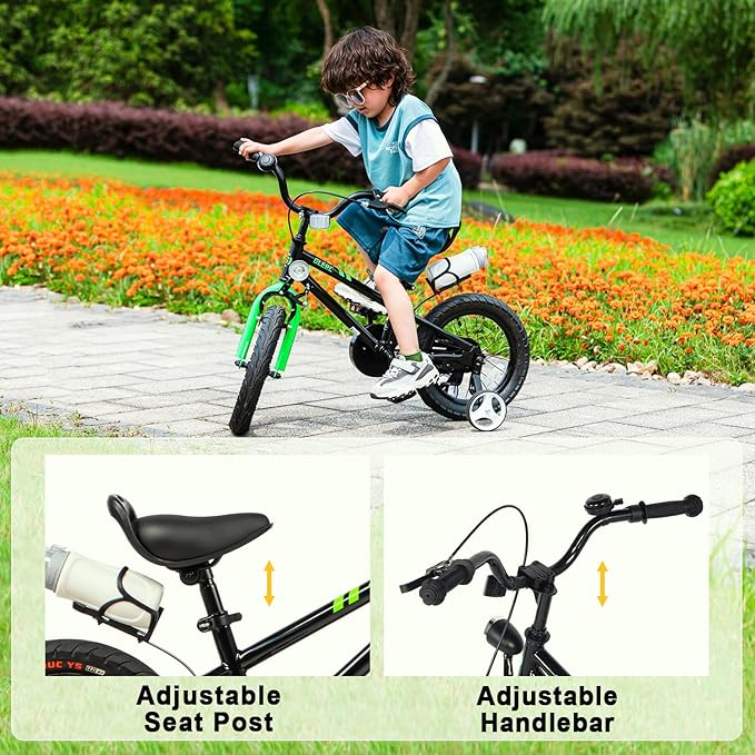 Glerc Fantacy Kids Bike, 12-20 Inch Children Bicycle for 2-13 Years Old Boys Girls, Kids Bicycle with Water Bottle Holder & Headlight & Training Wheels, Multiple Colors