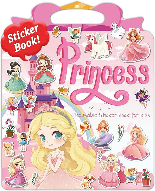Benresive Reusable Sticker Book for Toddlers 2-4 Years, Fun Travel Stickers for Kids, Waterproof Sticker Books for Toddlers 1-3, Crafts Activities for Toddler 1-3 2-4 3-5 - Princess