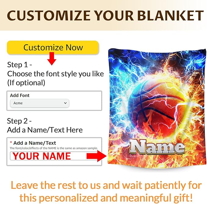 Basketball Gifts for Kids Teens Adults - Personalized 80x60 Inches Twin Size Lightweight Soft Flannel Blankets for Sports Lovers Basketball Throws Decor Ideas for Him