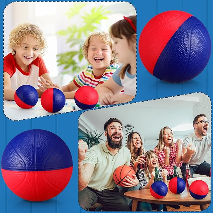 6 Pcs Foam Mini Basketball 4 Inch Mini Hoop Ball Small Squeeze Stress Balls Soft Quiet Bouncy Ball Foam Basketball for Indoor Outdoor Sport Theme Party Game Gifts
