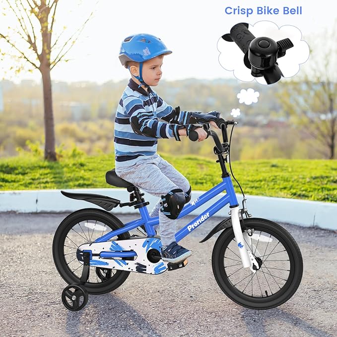 BABY JOY Kids Bike, 12 14 16 18 Inch Children Bikes for Boys Girls Age 3-8 Years w/Training Wheels, Handbrake, Coaster Brake & Removable Basket, Kids Bicycle of Multiple Colors