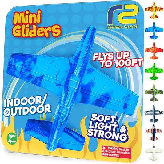 Airplane Toy Foam Airplanes for Kids - Best Stocking Stuffers for Boys & Girls - Easy Throwing Air Planes - Gift Idea Toy Games - Styrofoam Plane Glider - Great Gifts for Ages 4 5 6 7 8 9+ Year Old