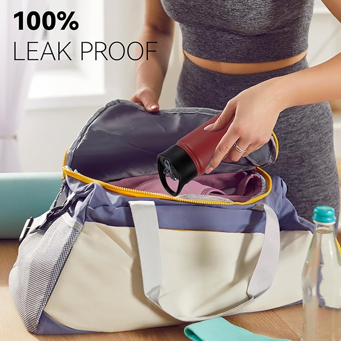 16 oz Insulated Water Bottle Bulk 4 Pack, Straw & Spout Lid, Keep Cold 24H, Spill Proof, BPA-Free, Double Wall, Stainless Steel Kids Water Bottles for School, Sports, Red