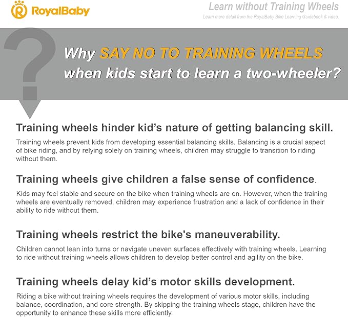 RoyalBaby Kids Bike EZ Balance to Pedal Dual Handbrake Toddlers Boys Girls Bicycle 12-20 Inch for Age 3-10 Years